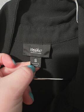 WASSIO Black Blouse - Classic Collared Top